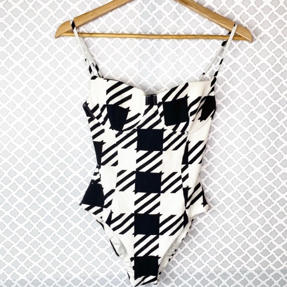 Onia Isabella Houndstooth One Piece Swimsuit
